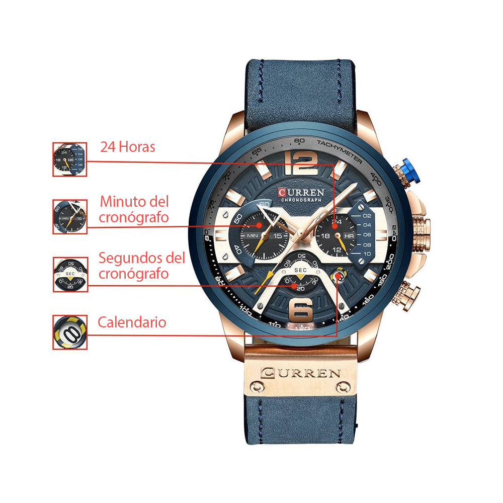 RELOJ CURREN ORIGINAL 8329 AZUL - PREMIUM PARA HOMBRES CON ESTILO