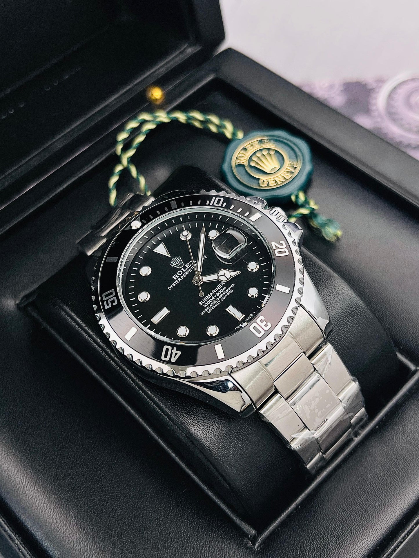 RELOJ ROLEX SUBMARINER PREMIUM INSPIRED PLATEADO/NEGRO - SOFISTICACIÓN, ELEGANCIA Y FUNCIONALID