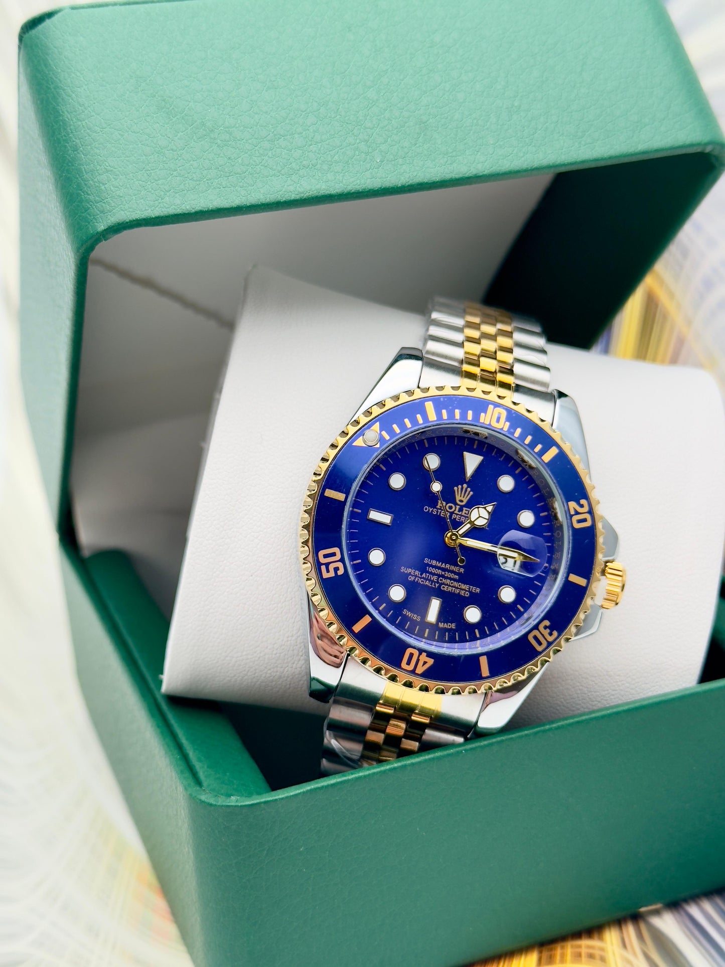 ROLEX SUBMARINER ESTILO PREMIUM BICOLOR AZUL - ELEGANCIA ATEMPORAL