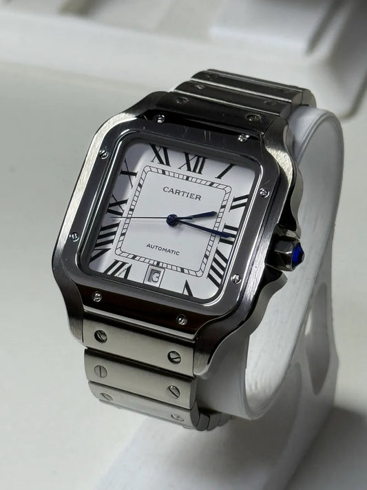 RELOJ CARTIER SANTOS PLATEADO - SÍMBOLO DE PRESTIGIO, TRADICION Y MODERNIDAD EN TU MUÑECA