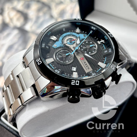 RELOJ CURREN CHRONOFORCE 8402 PLATEADO - ESTILO DEPORTIVO PREMIUM (ORIGINAL)