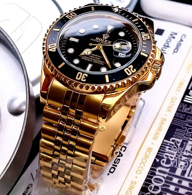 ROLEX SUBMARINER ESTILO PREMIUM DORADO NEGRO - ELEGANCIA ATEMPORAL CON ESTUCHE DE LUJO