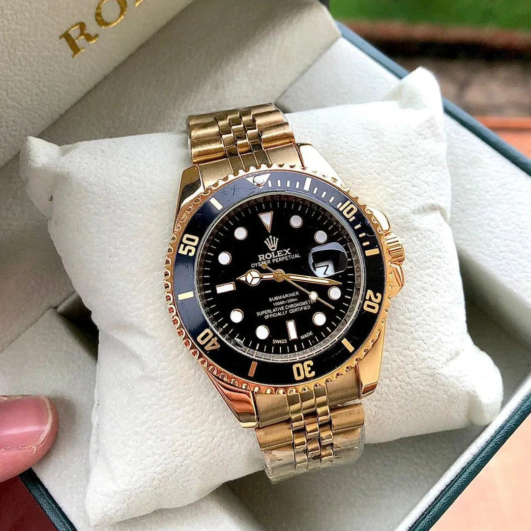 ROLEX SUBMARINER ESTILO PREMIUM DORADO NEGRO - SOFISTICACIÓN ACCESIBLE PARA ELEVAR TU ESTILO TODOS LOS DÍAS