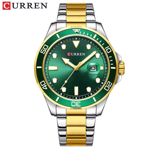 RELOJ CURREN STEEL URBAN 8388 ORIGINAL BICOLOR VERDE - ELEGANCIA CASUAL PARA EL DIA A DIA