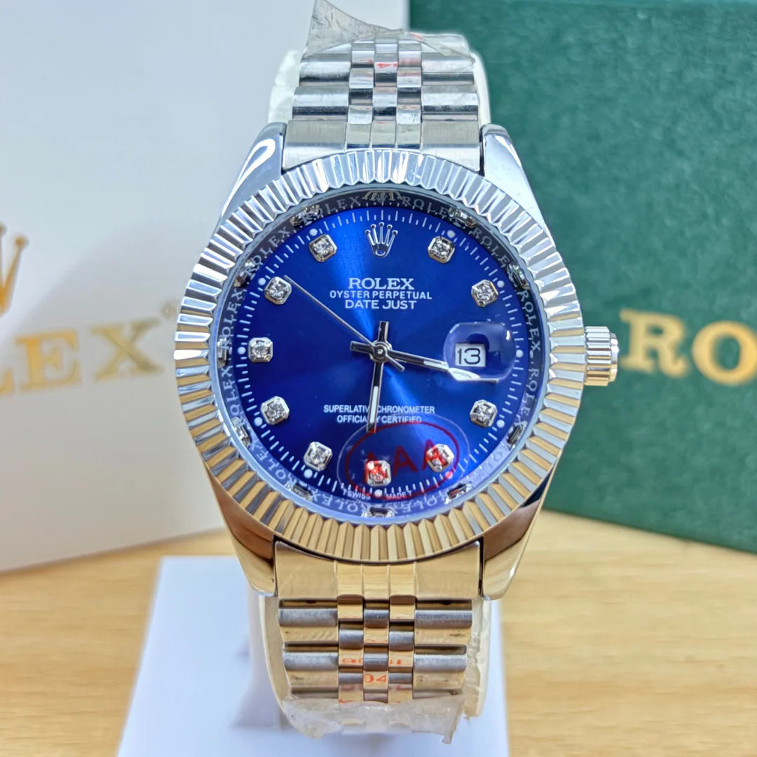 ROLEX NEW EDITION DATEJUST PRESIDENCIAL PLATEADO AZUL - EL RELOJ QUE TRANSFORMA TU PRESENCIA EN SEGUNDOS