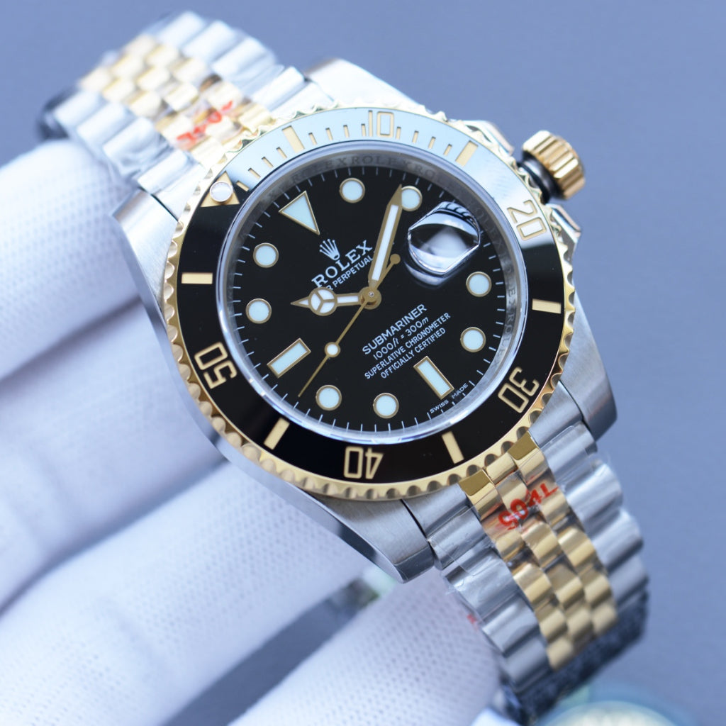 ROLEX SUBMARINER ESTILO PREMIUM BICOLOR NEGRO - ELEGANCIA ATEMPORAL CON ESTUCHE DE LUJO