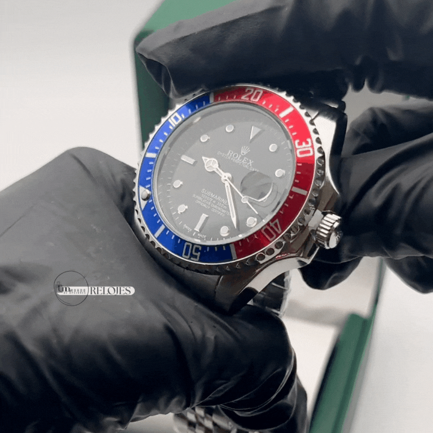 ROLEX SUBMARINER ESTILO PREMIUM PLATEADO AZUL/ROJO - ELEGANCIA ATEMPORAL