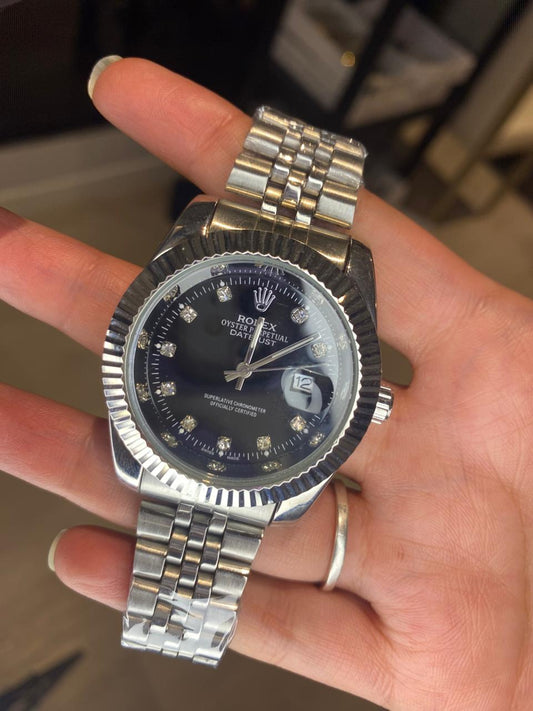 ROLEX NEW EDITION DATEJUST PRESIDENCIAL PLATEADO NEGRO - IMPERIAL CLASSIC OYSTER