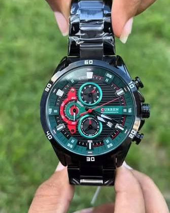 RELOJ CURREN CHRONOGRAPH ELITE 8402 NEGRO VERDE - ELEGANCIA, PRECISIÓN Y CARÁCTER (ORIGINAL)