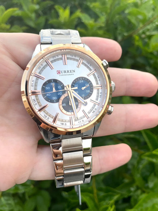 RELOJ CURREN 8355 PLATA/COBRE - ELEGANCIA DE ACERO QUE IMPONE ESTILO Y PODER