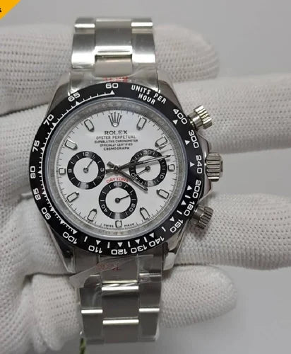 ROLEX DAYTONA ACERO CHRONOSPORT PLATEADO/FONDO BLANCO - PRESTIGIO EN CADA SEGUNDO