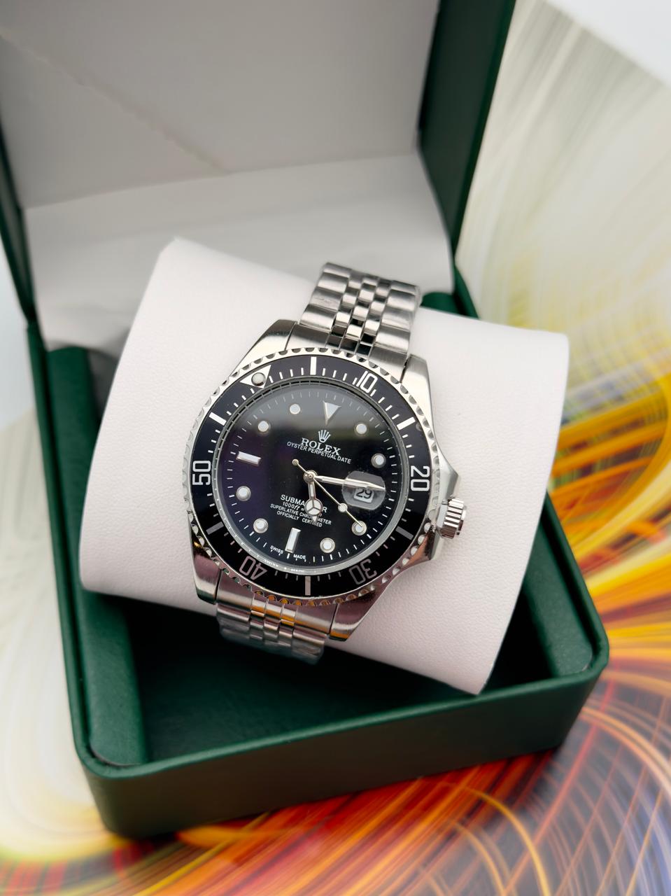 ROLEX SUBMARINER ESTILO PREMIUM PLATEADO NEGRO - ELEGANCIA ATEMPORAL
