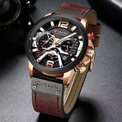 RELOJ CURREN ORIGINAL 8329 CAFE OSCURO - PREMIUM PARA HOMBRES CON ESTILO