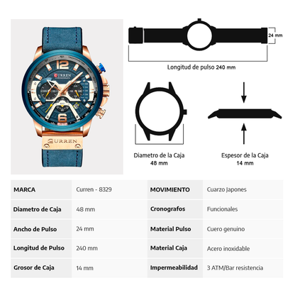 RELOJ CURREN ORIGINAL 8329 CAFE CLARO - PREMIUM PARA HOMBRES CON ESTILO