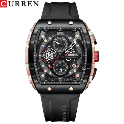RELOJ CURREN 8442 SPORTX NEGRO/COBRE - DISEÑO IMPACTANTE EN SILICONA (ORIGINAL)
