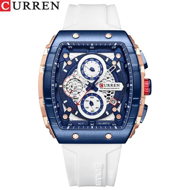 RELOJ CURREN 8442 SPORTX BLANCO - DISEÑO IMPACTANTE EN SILICONA (ORIGINAL)