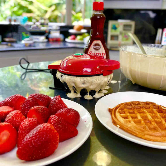 MINI MAQUINA DE WAFFLES + REGALO (Ebook con 15 deliciosas recetas de waffles!)