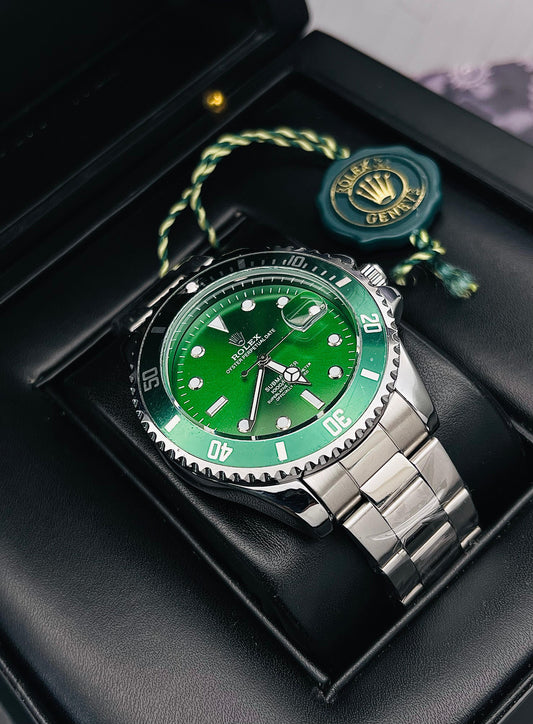 RELOJ ROLEX SUBMARINER PREMIUM INSPIRED PLATEADO/VERDE - SOFISTICACIÓN, ELEGANCIA Y FUNCIONALID