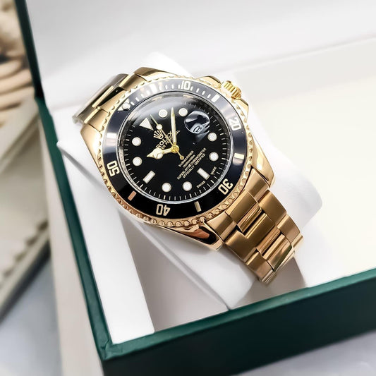 RELOJ ROLEX SUBMARINER PREMIUM INSPIRED DORADO/NEGRO - SOFISTICACIÓN, ELEGANCIA Y FUNCIONALID