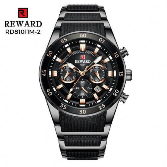 RELOJ REWARD ELEGANCIA TOTAL BLACK - RELOJ DE ACERO INOXIDABLE CON ESTILO Y RESISTENCIA