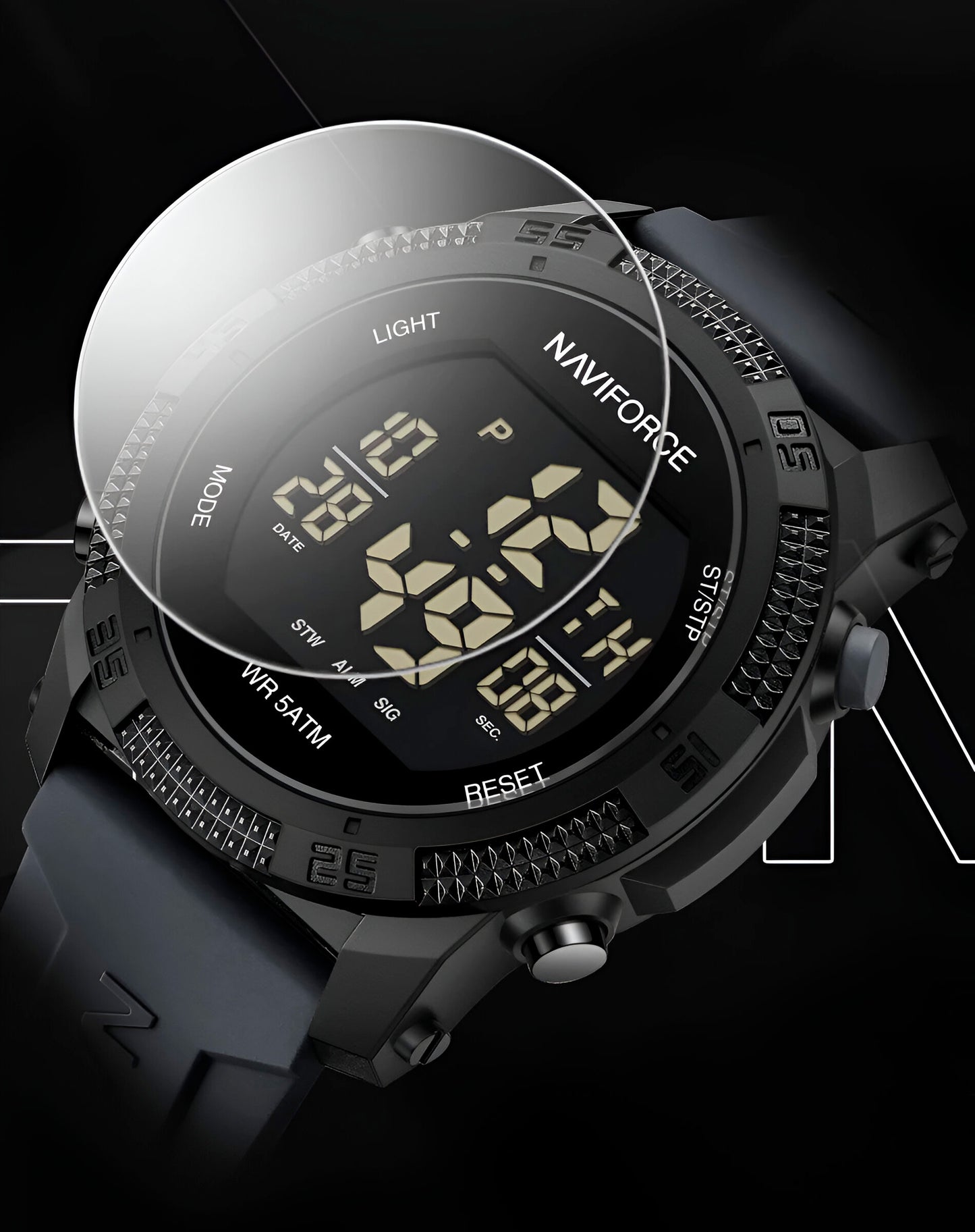 RELOJ NAVIFORCE DEPORTIVO NF7104 - DIGITAL BLACK COMMANDO (ORIGINAL)
