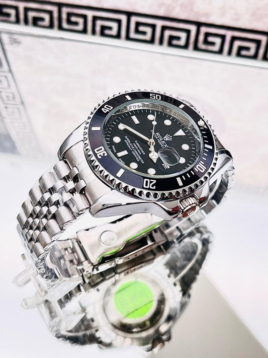 ROLEX SUBMARINER ESTILO PREMIUM PLATEADO NEGRO - ELEGANCIA ATEMPORAL CON ESTUCHE DE LUJO