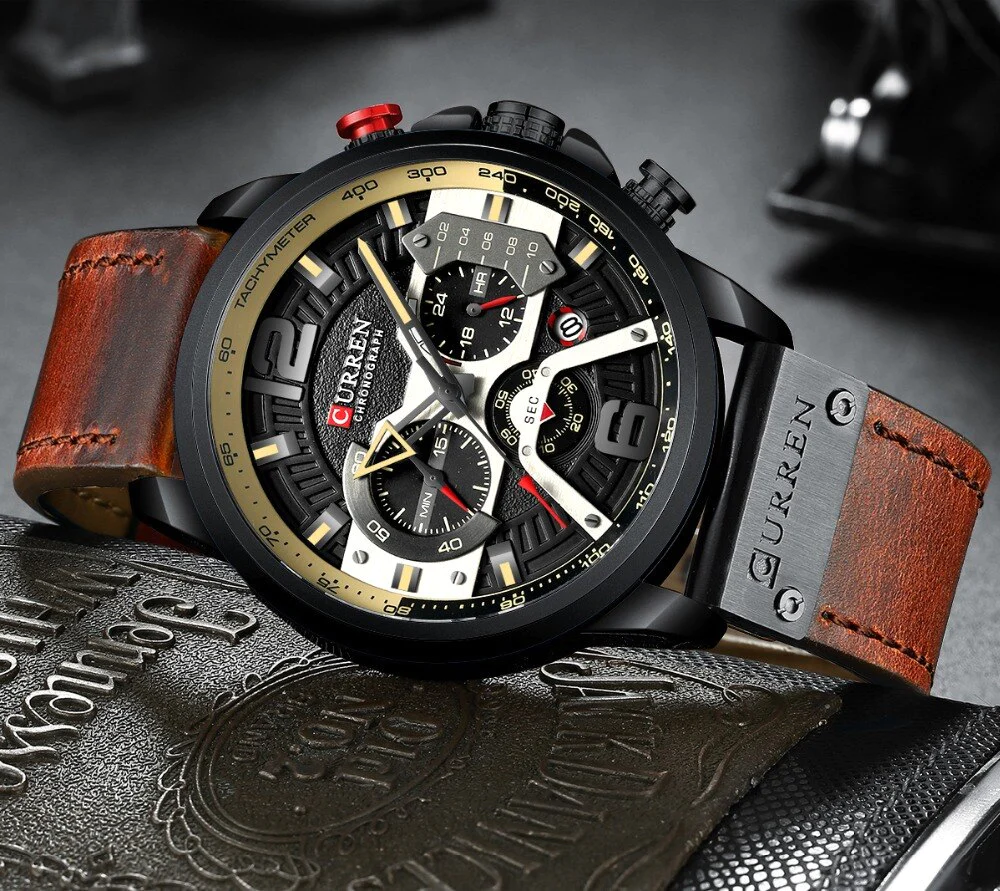 RELOJ CURREN ORIGINAL 8329 CAFE CLARO - PREMIUM PARA HOMBRES CON ESTILO