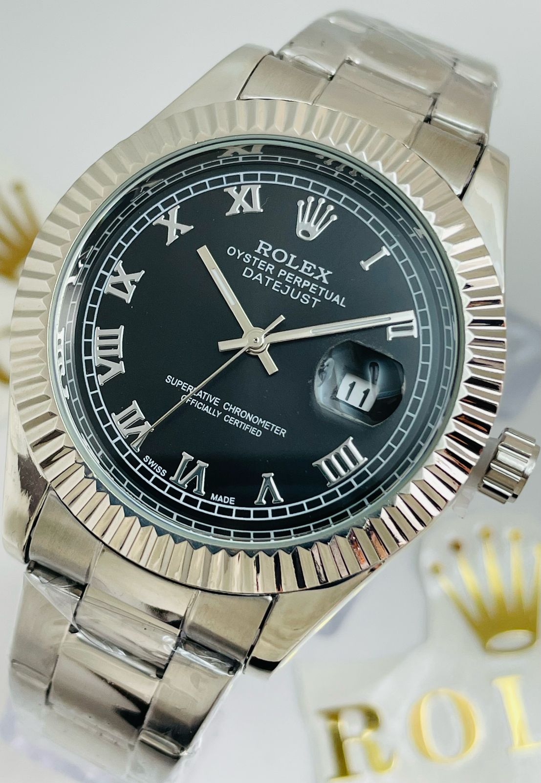 ROLEX NEW EDITION DATEJUST ROMANOS PRESIDENCIAL PLATEADO/PLATEADO - IMPERIAL CLASSIC OYSTER