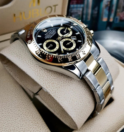 RELOJ ROLEX DAYTONA EDICION ESPECIAL ACERO CHRONOSPORT BICOLOR NEGRO - PRESTIGIO EN CADA SEGUNDO