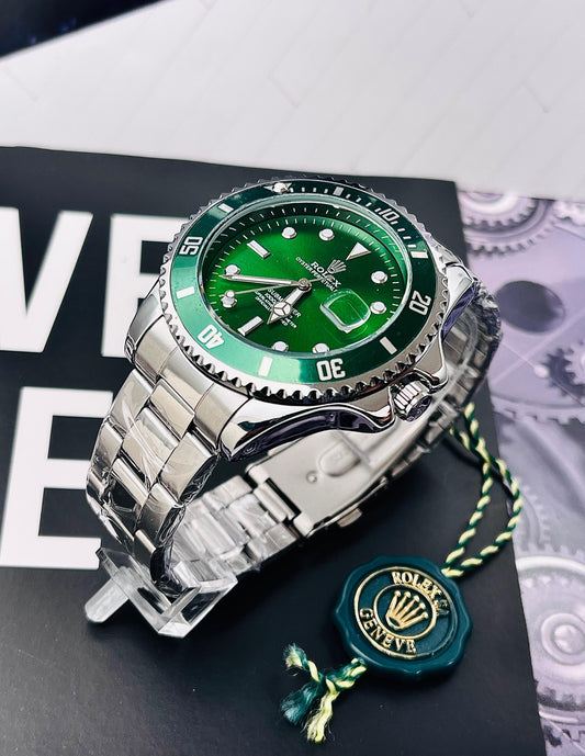 RELOJ ROLEX SUBMARINER PREMIUM INSPIRED PLATEADO/VERDE - SOFISTICACIÓN, ELEGANCIA Y FUNCIONALID