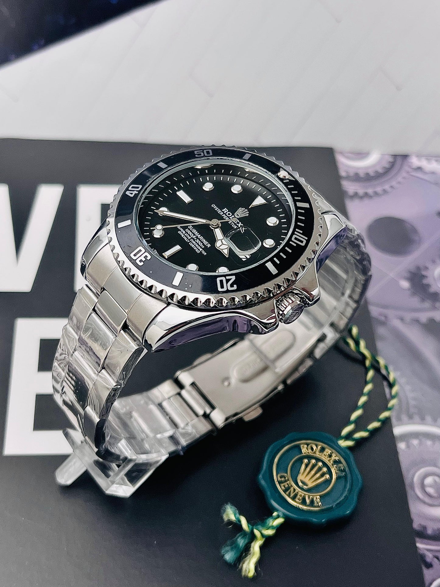 RELOJ ROLEX SUBMARINER PREMIUM INSPIRED PLATEADO/NEGRO - SOFISTICACIÓN, ELEGANCIA Y FUNCIONALID