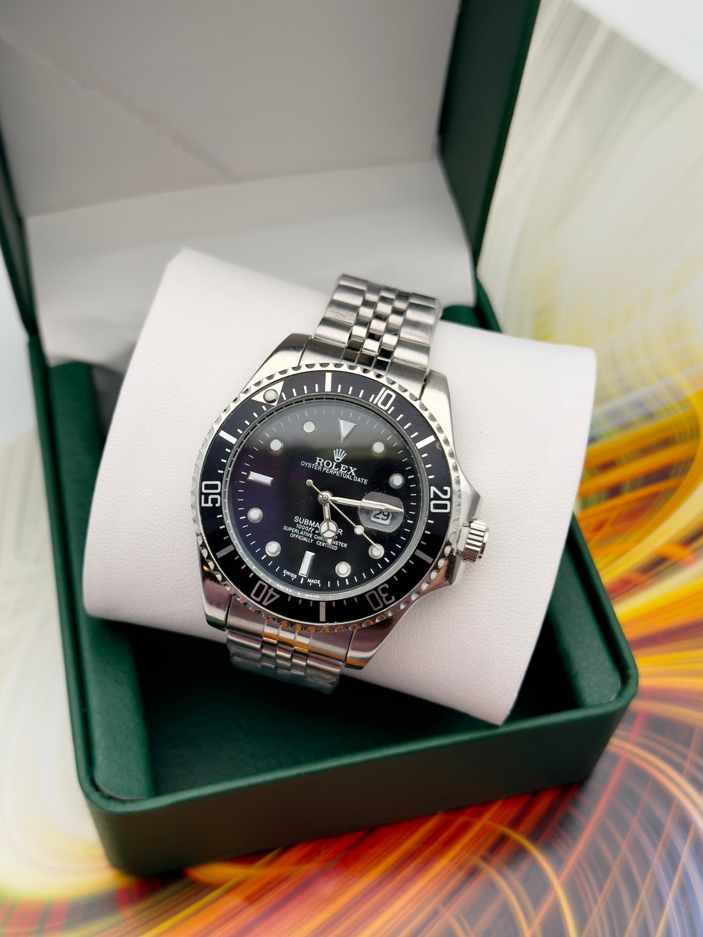ROLEX SUBMARINER ESTILO PREMIUM PLATEADO NEGRO - EN RELOJ QUE HABLA POR TI ANTES DE DECIR UNA PALABRA RY