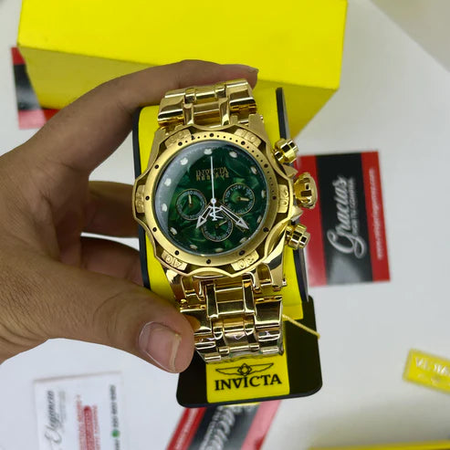RELOJ INVICTA RESERVE DORADO VERDE - DISENO ICONICO QUE REFLEJA LUJO