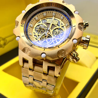 RELOJ INVICTA VENOM CHRONOS FUNCIONALES DORADO - PARA UN ESTILO PROFESIONAL Y DEPORTIVO