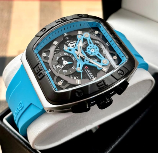 RELOJ CURREN GRAND PRIX 8442 AZUL CELESTE - VELOCIDAD, PRECISIÓN Y PRESENCIA EN TU MUÑECA (ORIGINAL)