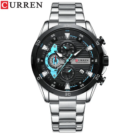 RELOJ CURREN CHRONOFORCE 8402 ORIGINAL PLATEADO - ESTILO DEPORTIVO PREMIUM