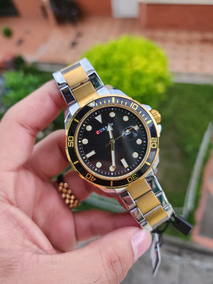 RELOJ CURREN STEEL URBAN 8388 ORIGINAL BICOLOR NEGRO - ELEGANCIA CASUAL PARA EL DIA A DIA