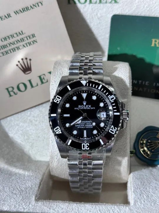 ROLEX SUBMARINER ESTILO PREMIUM PLATEADO NEGRO - ELEGANCIA ATEMPORAL CON ESTUCHE DE LUJO