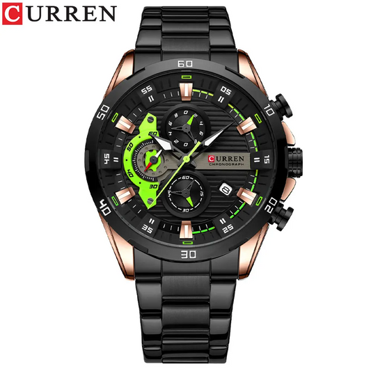RELOJ CURREN CHRONOFORCE 8402 ORIGINAL NEGRO VERDE - ESTILO DEPORTIVO PREMIUM