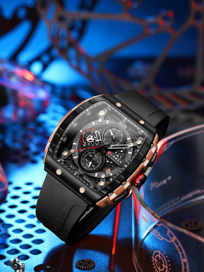 RELOJ CURREN 8442 SPORTX NEGRO/COBRE - DISEÑO IMPACTANTE EN SILICONA (ORIGINAL)