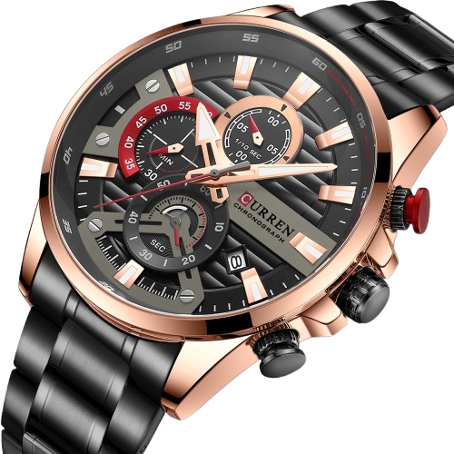 RELOJ CURREN 8415 NEGRO COBRE - PRESENCIA QUE IMPONE (ORIGINAL)