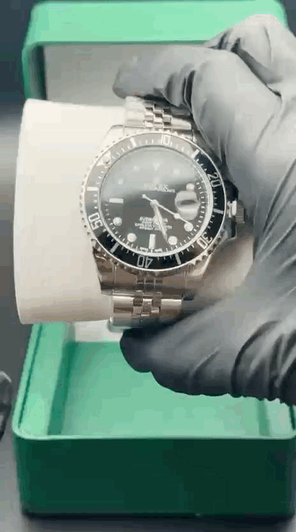 ROLEX SUBMARINER ESTILO PREMIUM PLATEADO NEGRO - ELEGANCIA ATEMPORAL