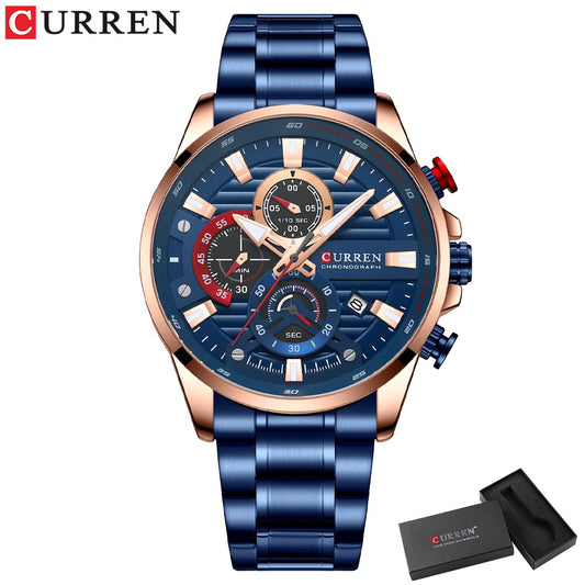 RELOJ CURREN EXECUTIVE 8415 AZUL COBRE - ELEGANCIA QUE IMPONE PRESENCIA (ORIGINAL)