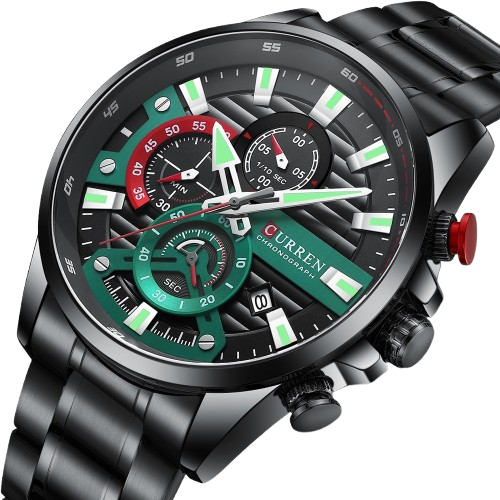 RELOJ CURREN 8415 NEGRO VERDE - PRESENCIA QUE IMPONE (ORIGINAL)