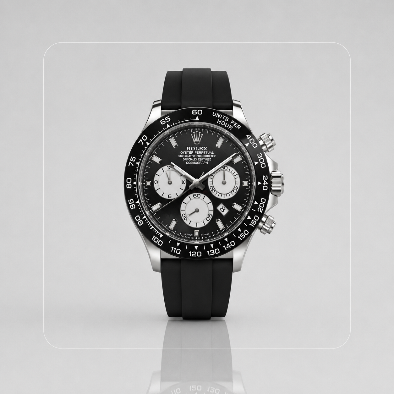 ROLEX DAYTONA OYSTERFLEX GOMA NEGRO/PLATEADO - PRESENCIA QUE IMPONE Y ESTILO DE ALTO NIVEL