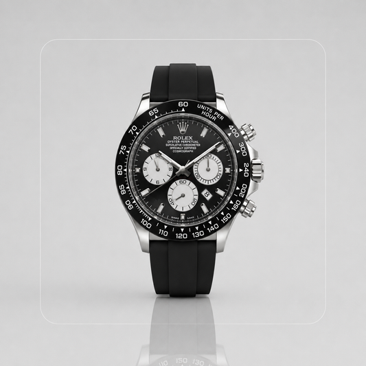 ROLEX DAYTONA OYSTERFLEX GOMA NEGRO/PLATEADO - PRESENCIA QUE IMPONE Y ESTILO DE ALTO NIVEL