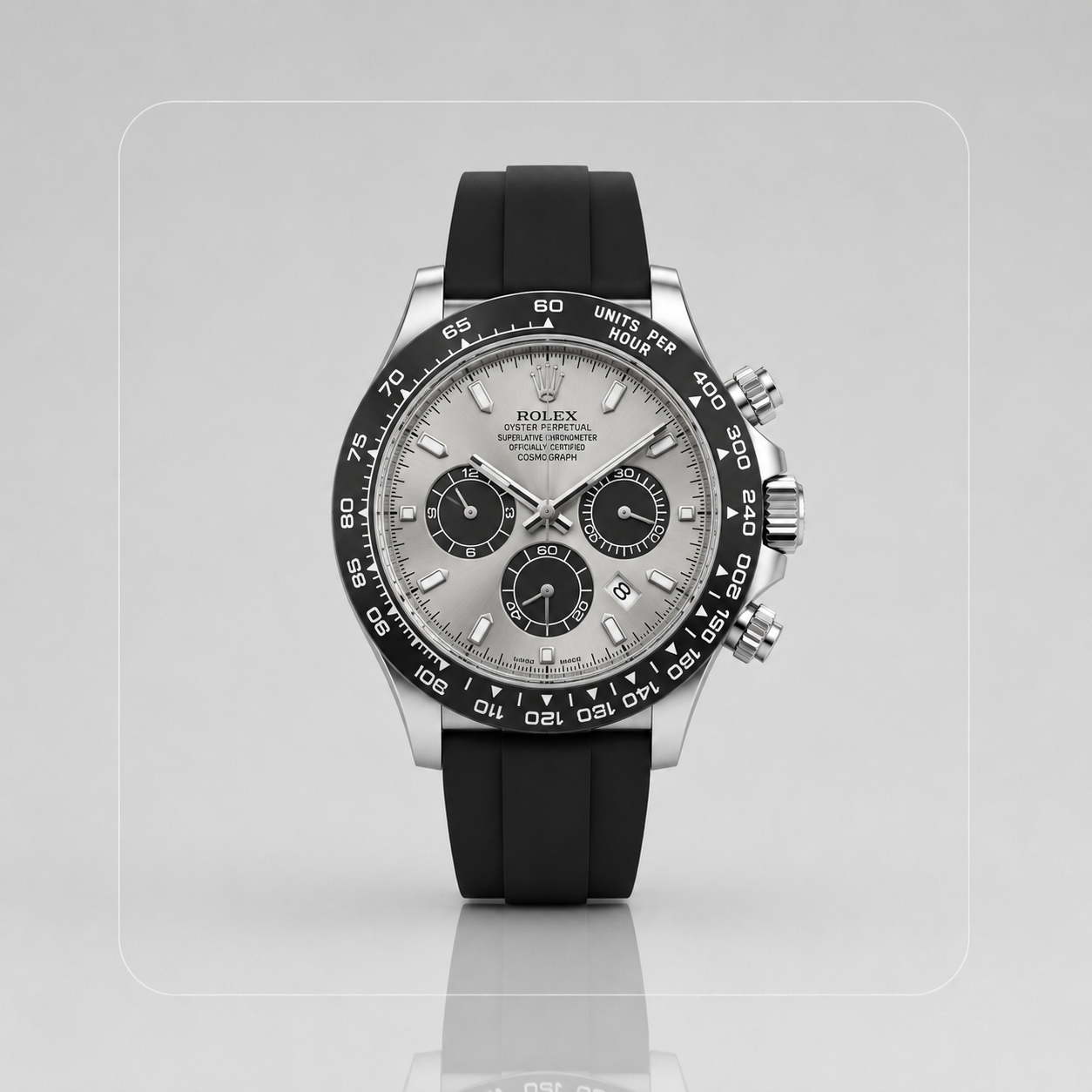 ROLEX DAYTONA OYSTERFLEX GOMA PLATEADO - PRESENCIA QUE IMPONE Y ESTILO DE ALTO NIVEL