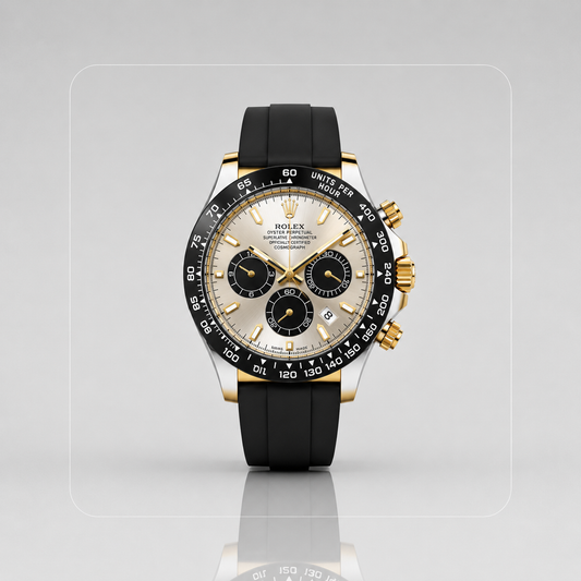 ROLEX DAYTONA OYSTERFLEX GOMA PLATEADO/DORADO - PRESENCIA QUE IMPONE Y ESTILO DE ALTO NIVEL