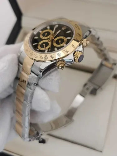 RELOJ ROLEX DAYTONA EDICION ESPECIAL ACERO CHRONOSPORT BICOLOR NEGRO - PRESTIGIO EN CADA SEGUNDO