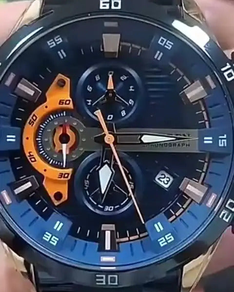 RELOJ CURREN CHRONOGRAPH ELITE 8402 AZUL - ELEGANCIA, PRECISIÓN Y CARÁCTER (ORIGINAL)